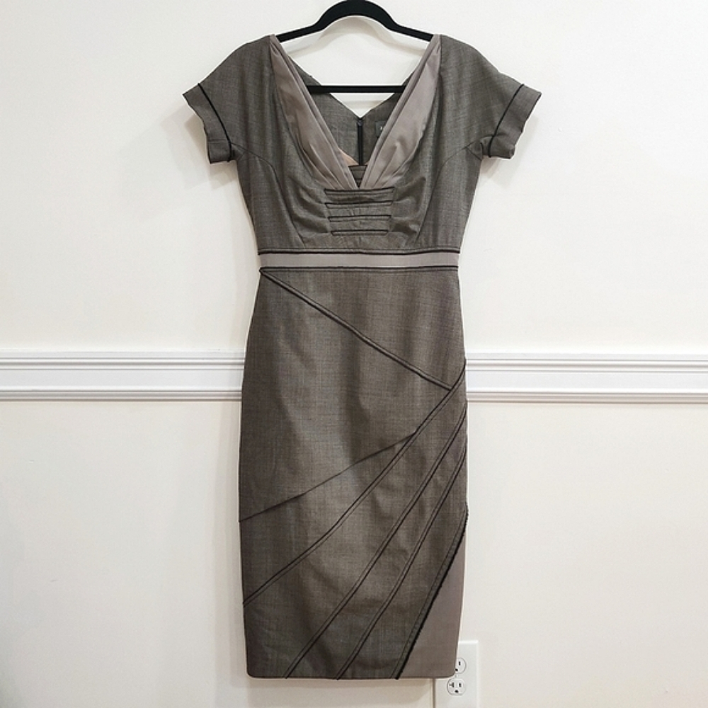 Zac Posen structured midi sheath dress